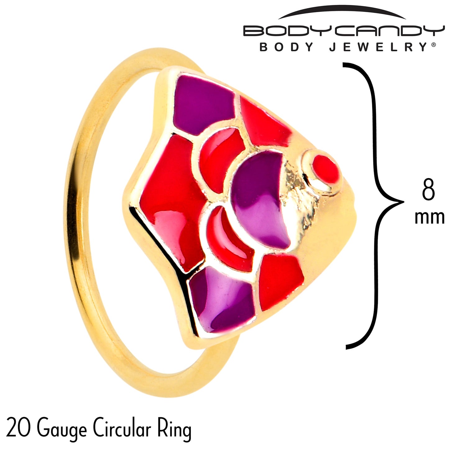 20G 5/16 Gold Tone Tropical Fish Nose Hoop Set of 3