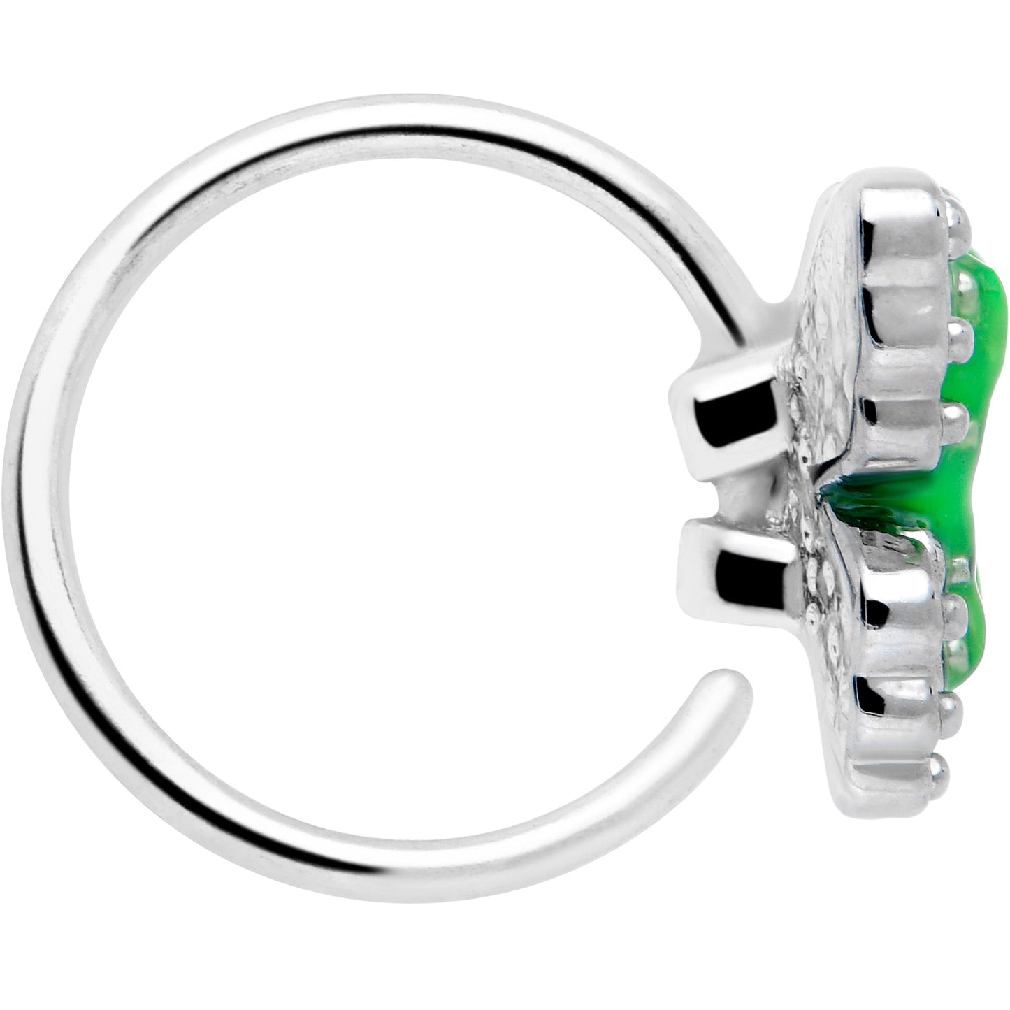 20G 5/16 Butterfly Green Splash Nose Hoop