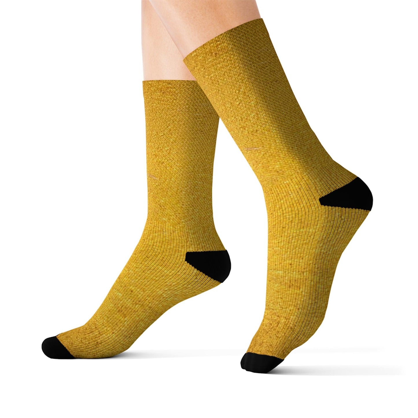 Faux Gold Cloth Sublimation Socks - Lizard Vigilante