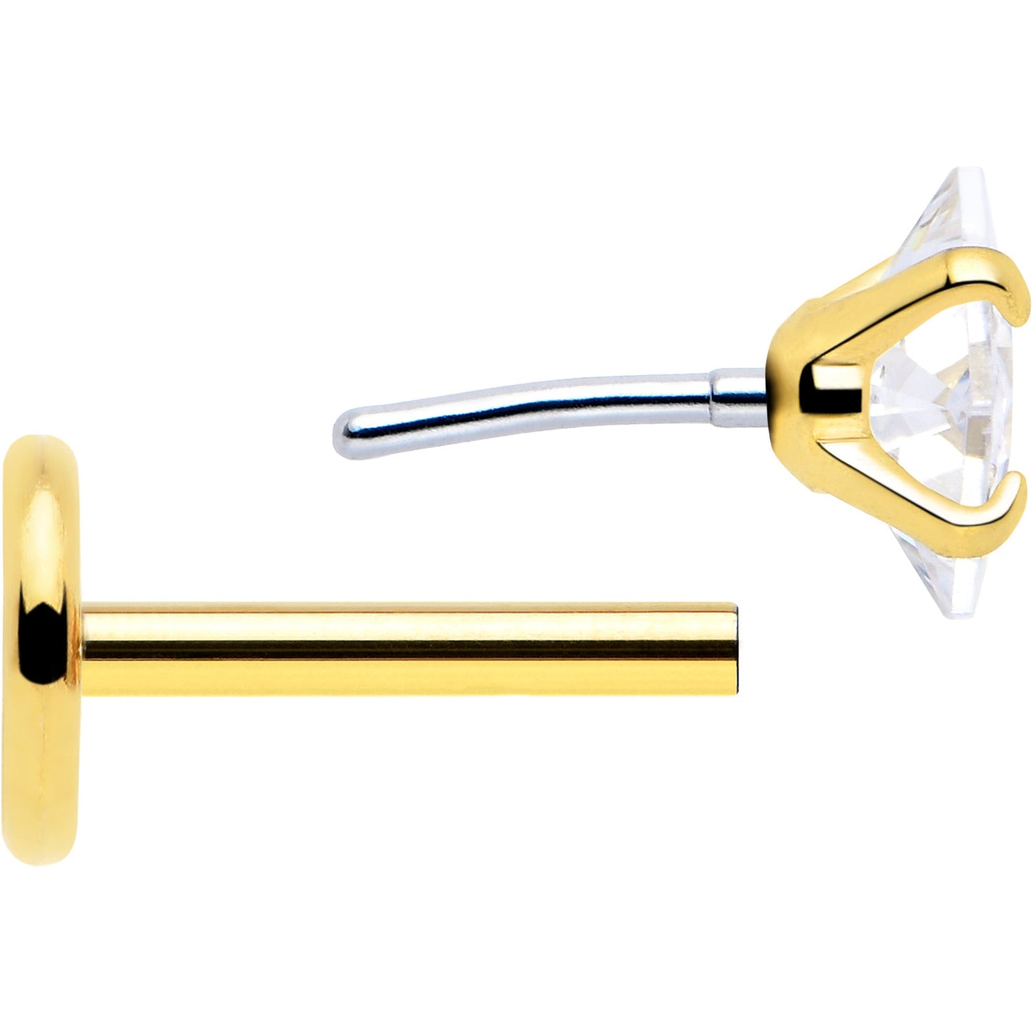 3mm CZ Star Flat Back Stud Earrings - 1 Pair