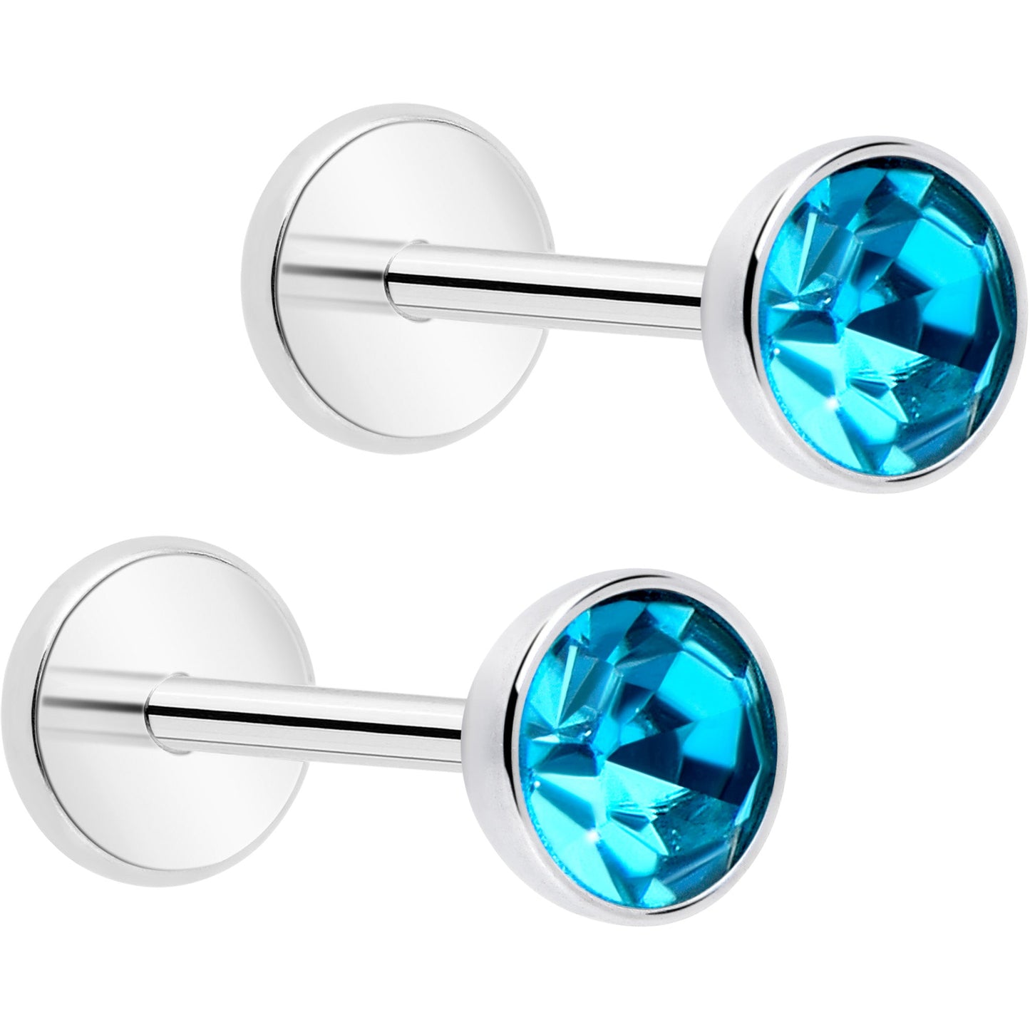 4mm CZ Gem Round Flat Back Stud Earrings - 1 Pair