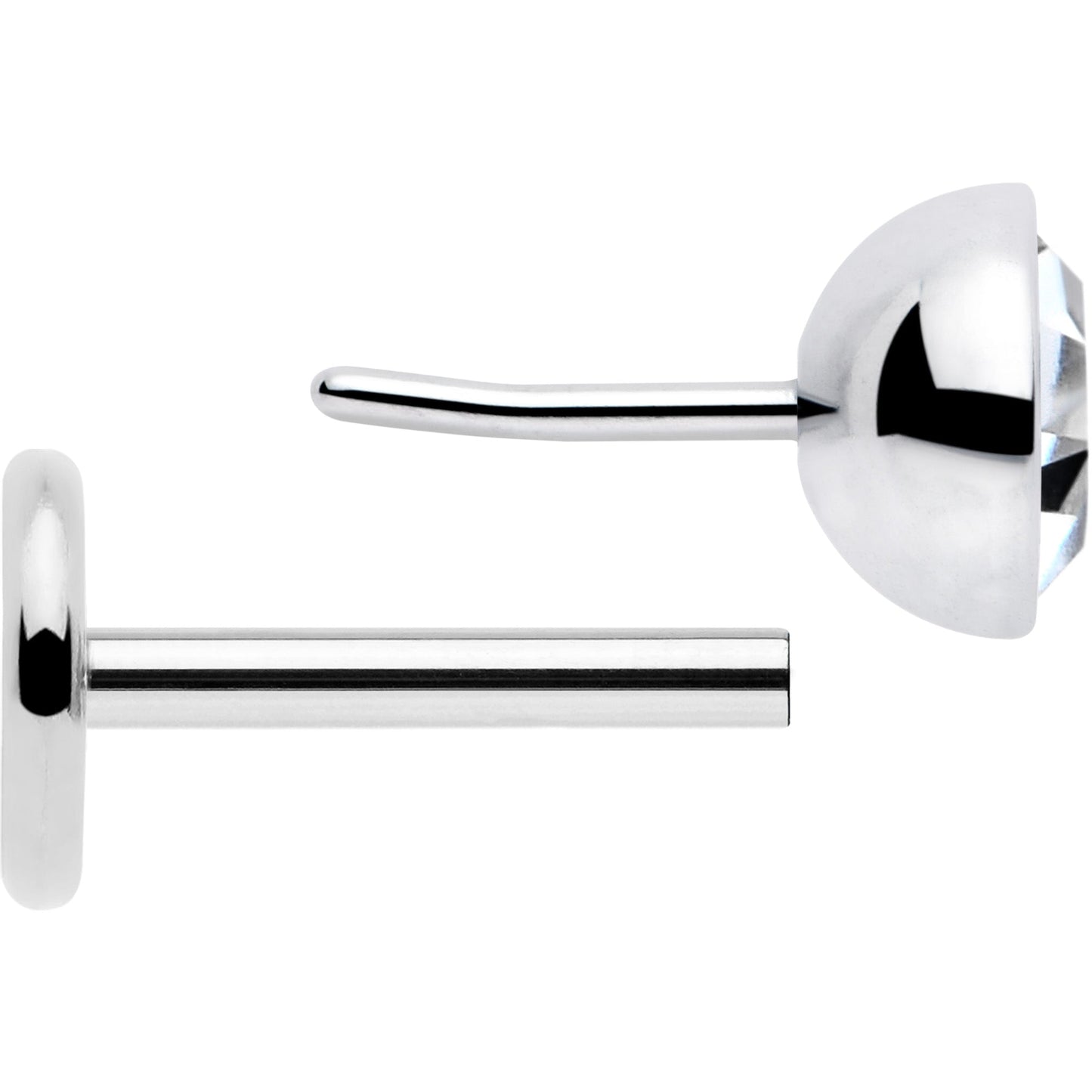 4mm CZ Gem Round Flat Back Stud Earrings - 1 Pair