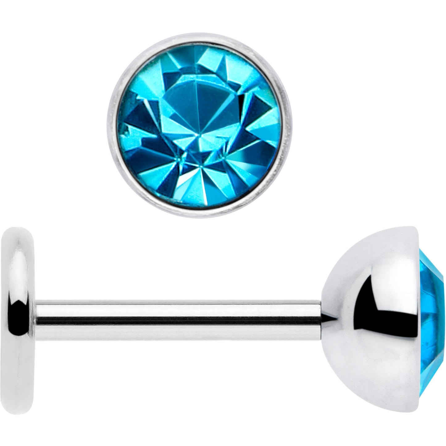 4mm CZ Gem Round Flat Back Stud Earrings - 1 Pair