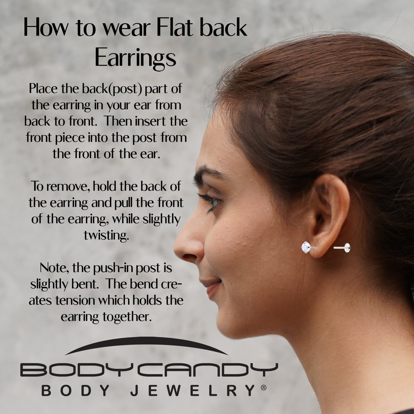 4mm Synthetic Opal Threadless Flat Back Earrings