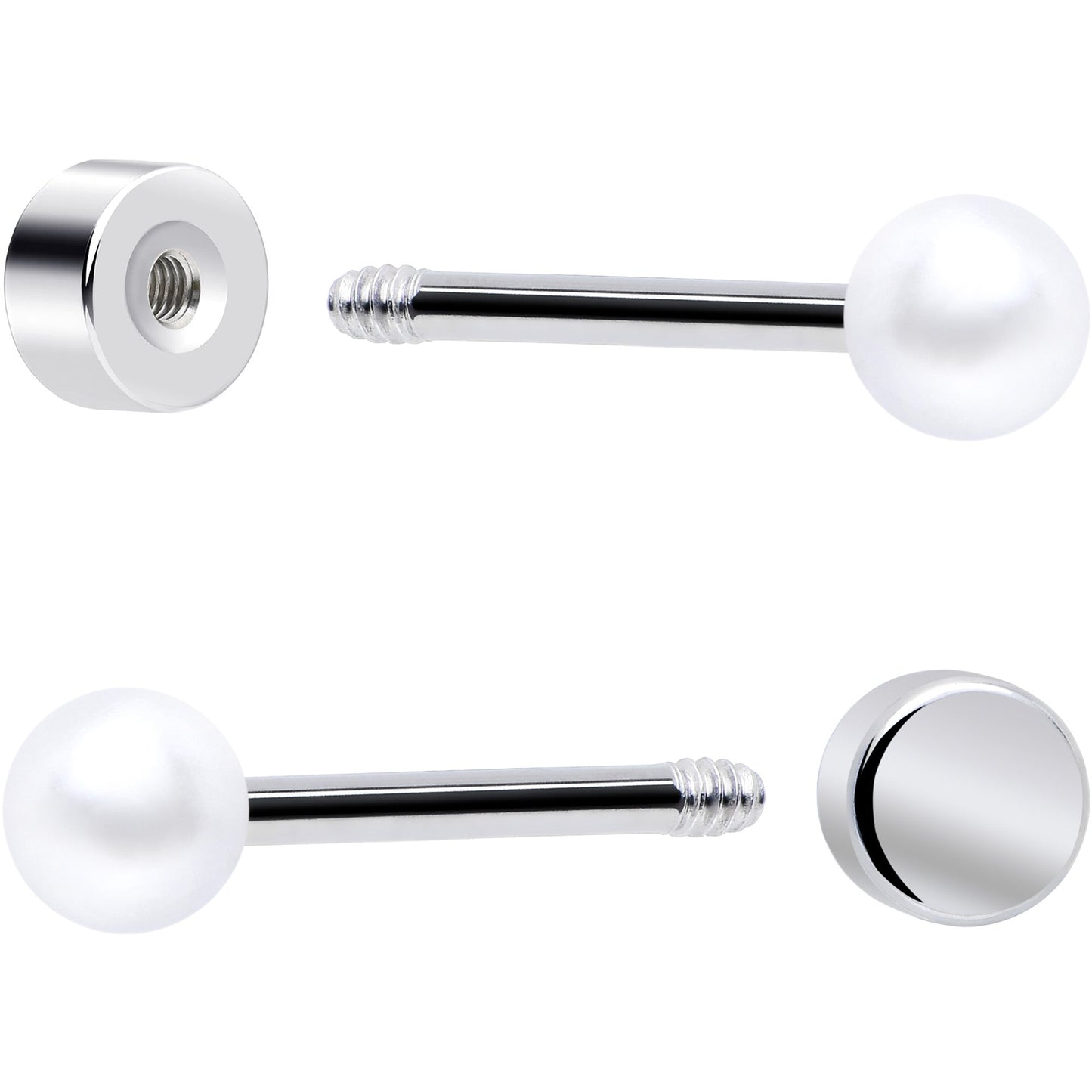 20G Aurora Gem White Orb Butterfly Flatback Earring Set of 6