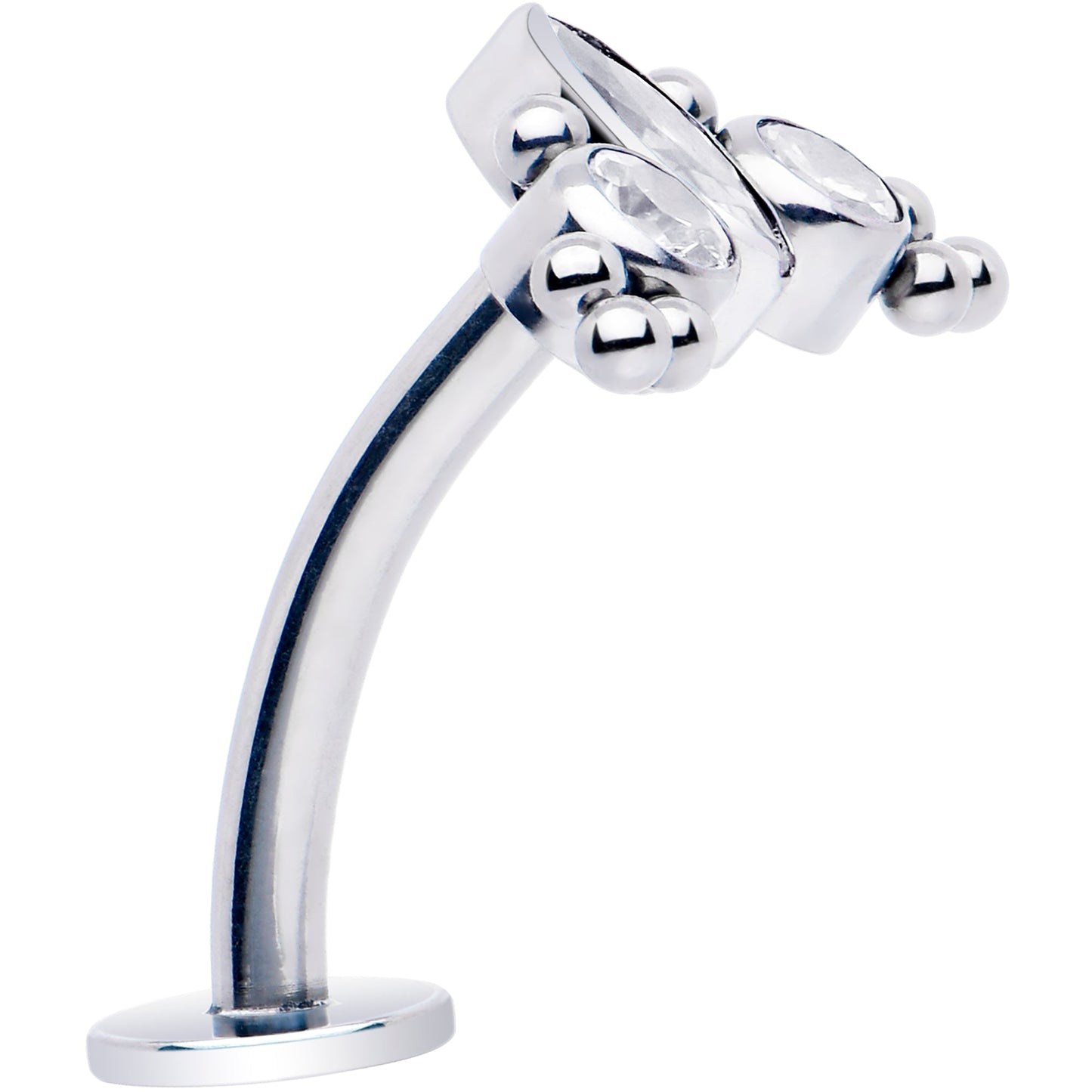 Gem Trio Titanium Push In Threadless Floating Belly Ring