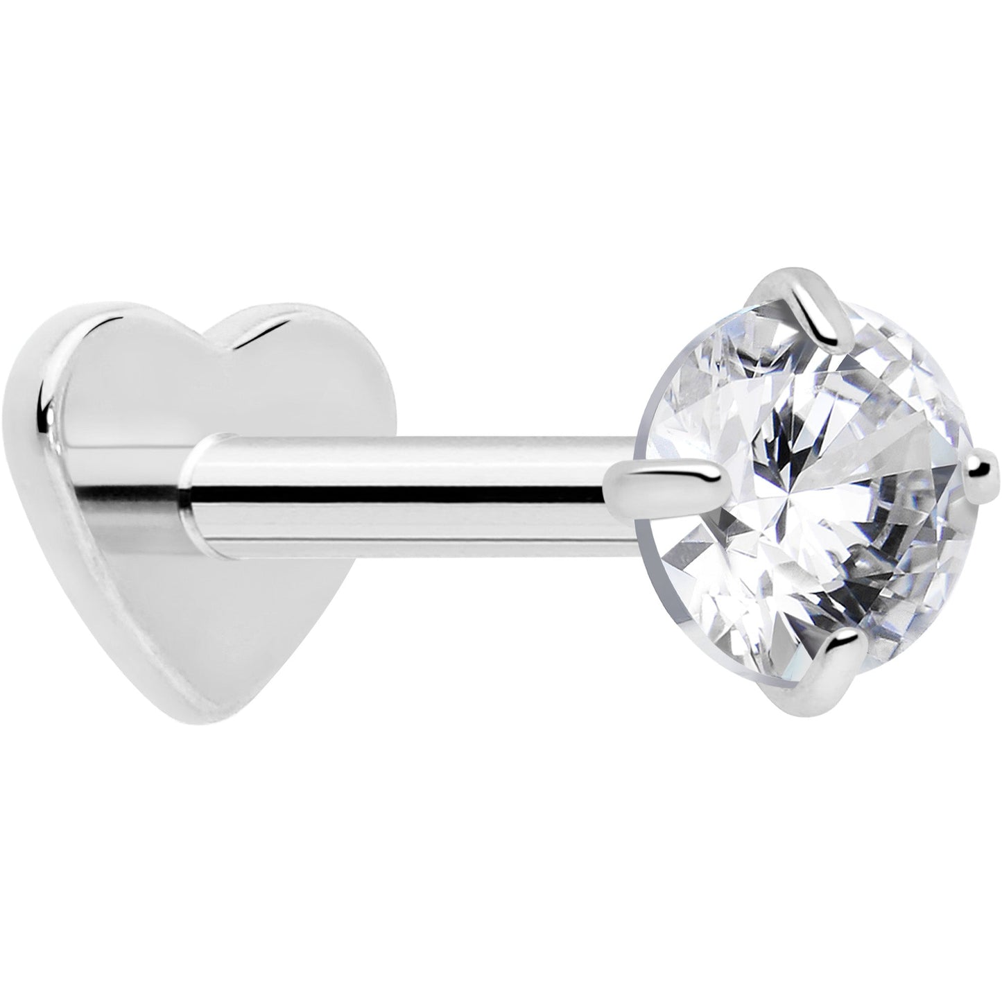 18G 5/16 CZ Implant Grade Titanium Reversible Threadless Flatback