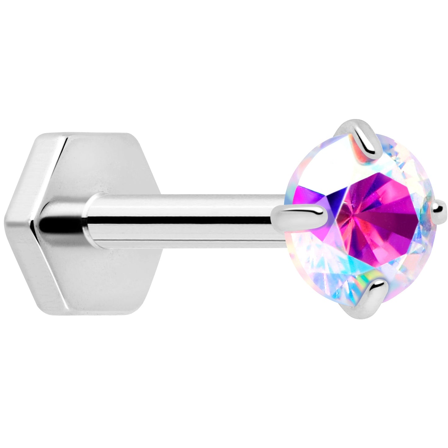 18G 5/16 CZ Implant Grade Titanium Reversible Threadless Flatback