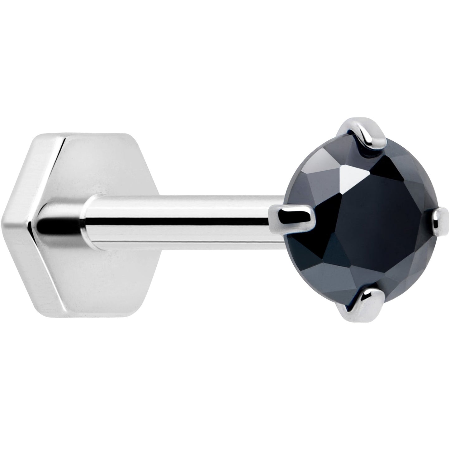 18G 5/16 CZ Implant Grade Titanium Reversible Threadless Flatback