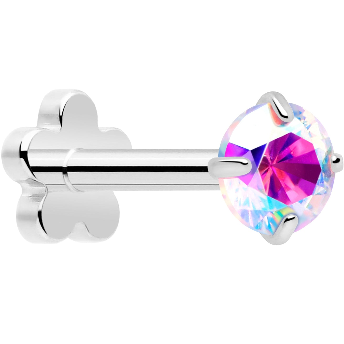 18G 5/16 CZ Implant Grade Titanium Reversible Threadless Flatback