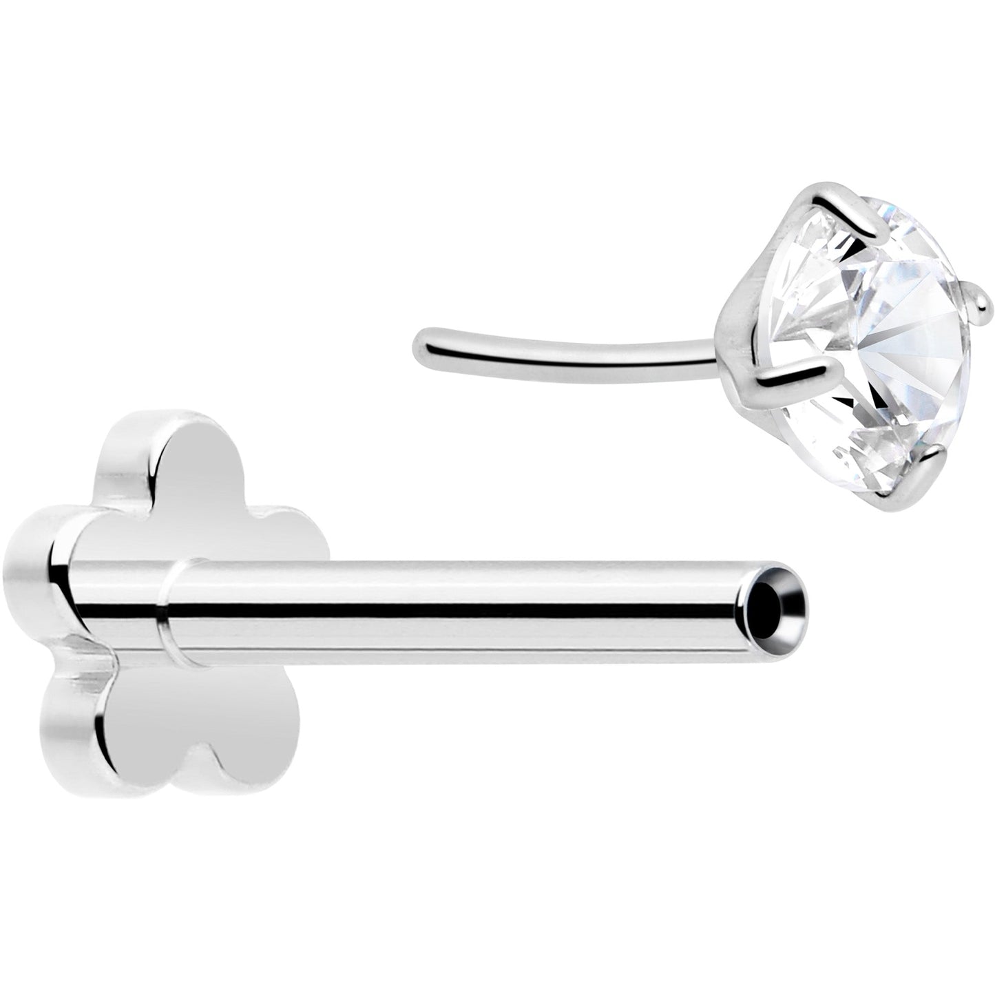 18G 5/16 CZ Implant Grade Titanium Reversible Threadless Flatback