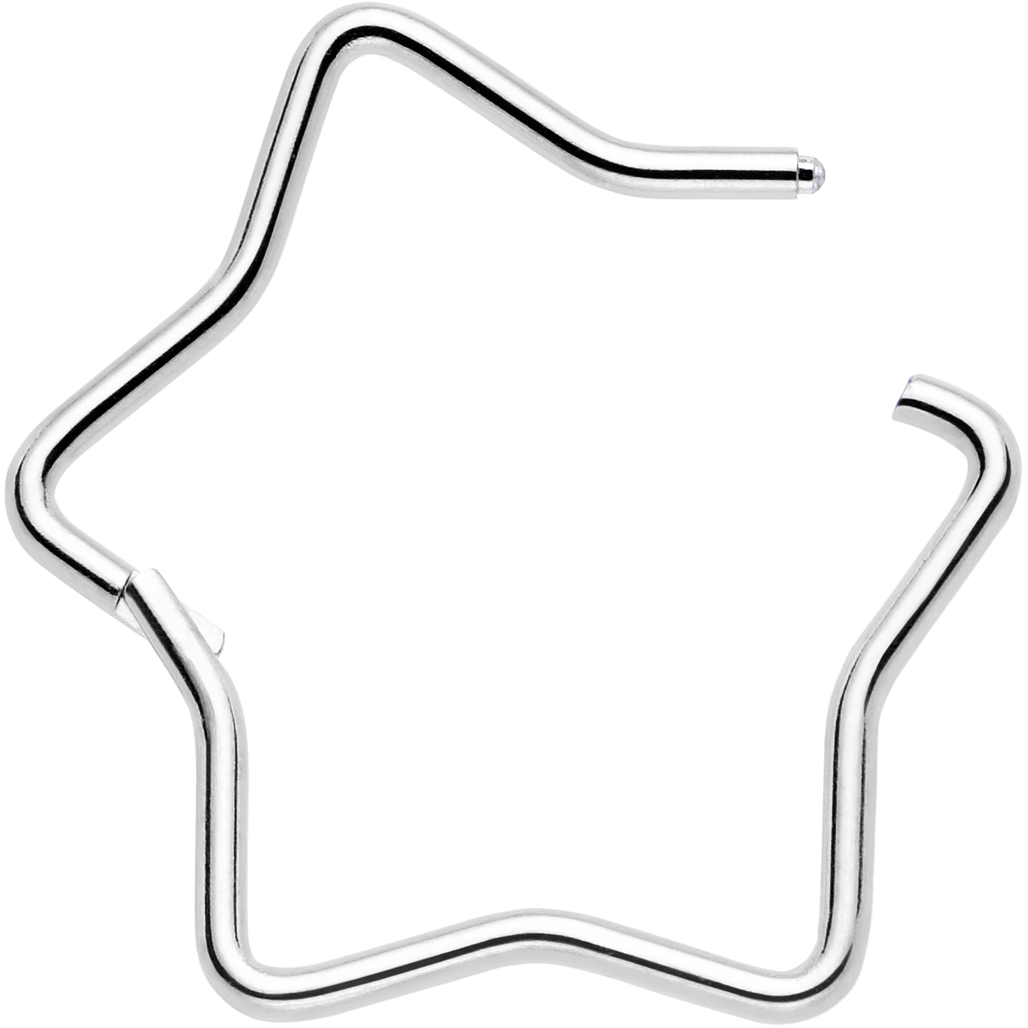 20G Seamless Hollow Star Nose Hoop Surgical Steel