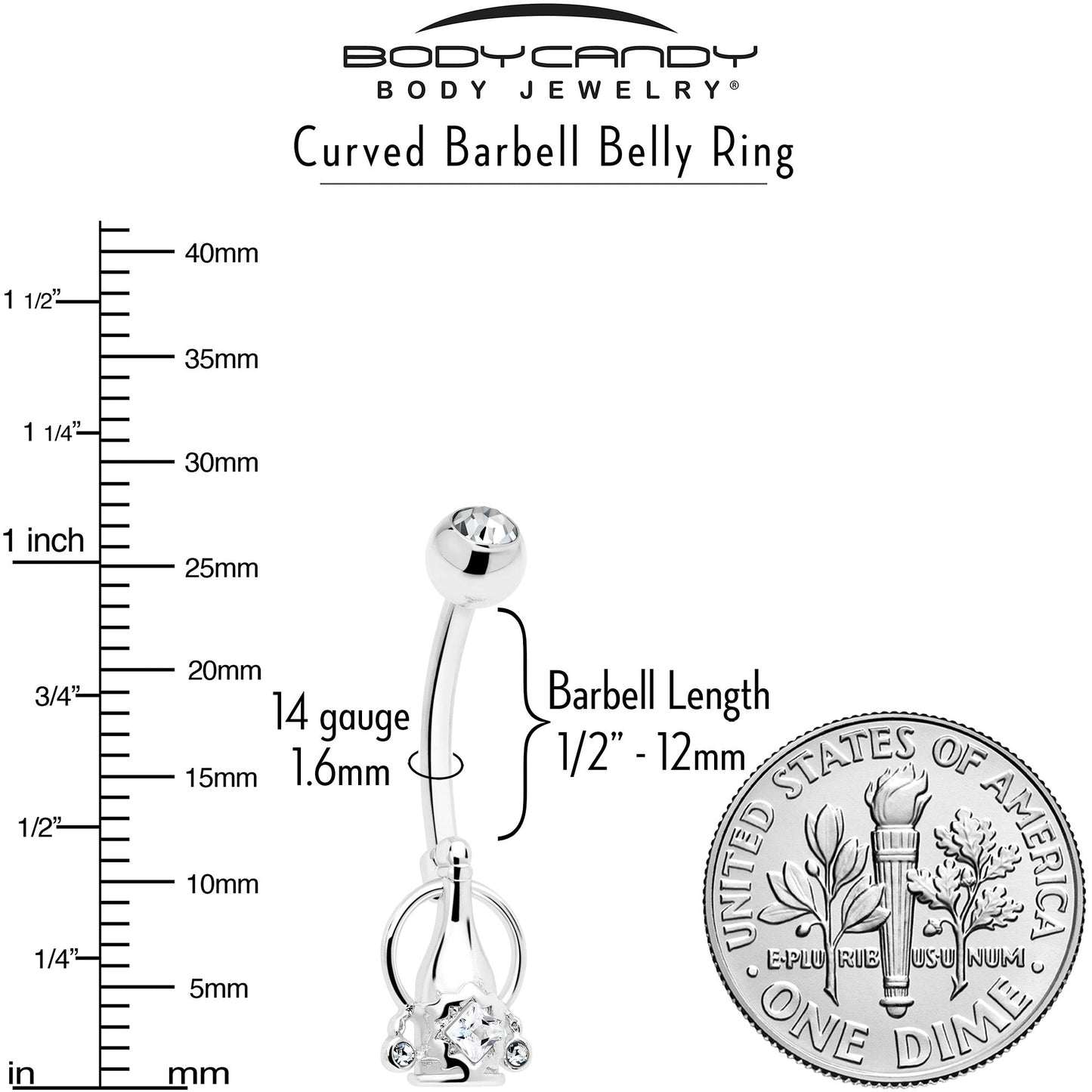 Clear Gem Champagne Dreams Dangle Belly Ring