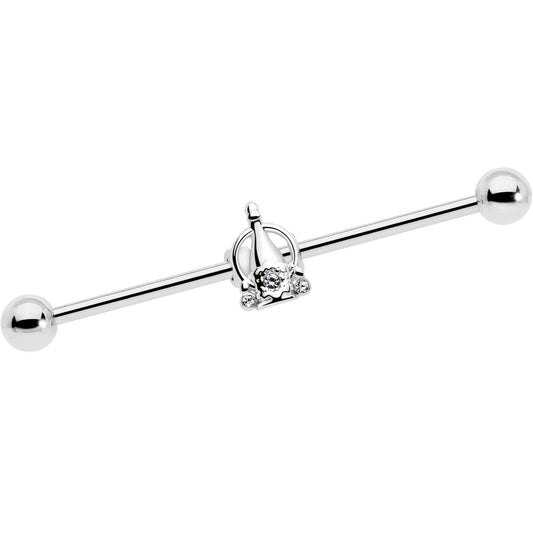 14G Clear Gem Champagne Dreams Industrial Barbell 38mm