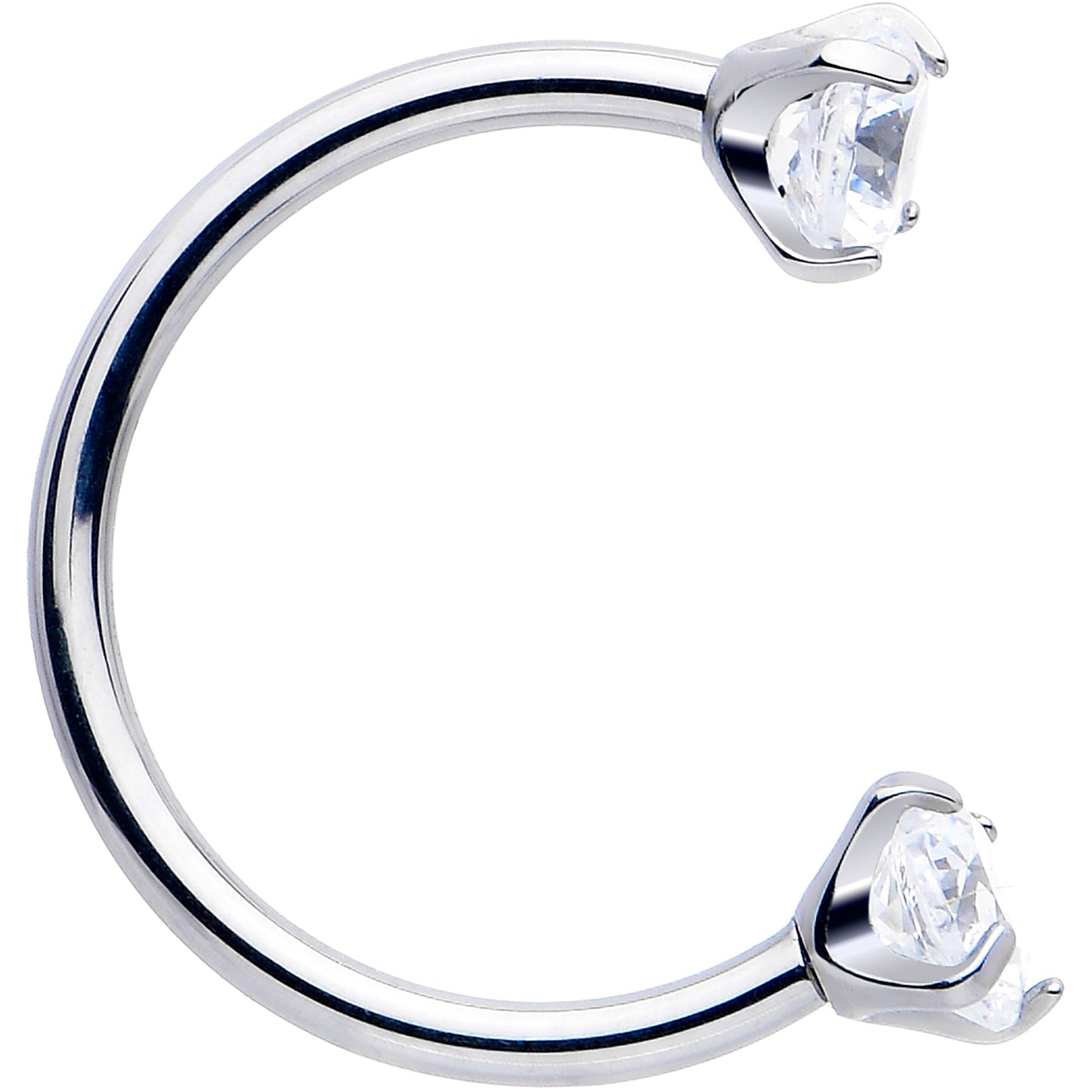Double Gem Horseshoe Nose Ring Kit with Ball Grabber