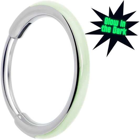 20G Implant Grade Titanium  Glow in the Dark Hinged Segment Nose Hoop