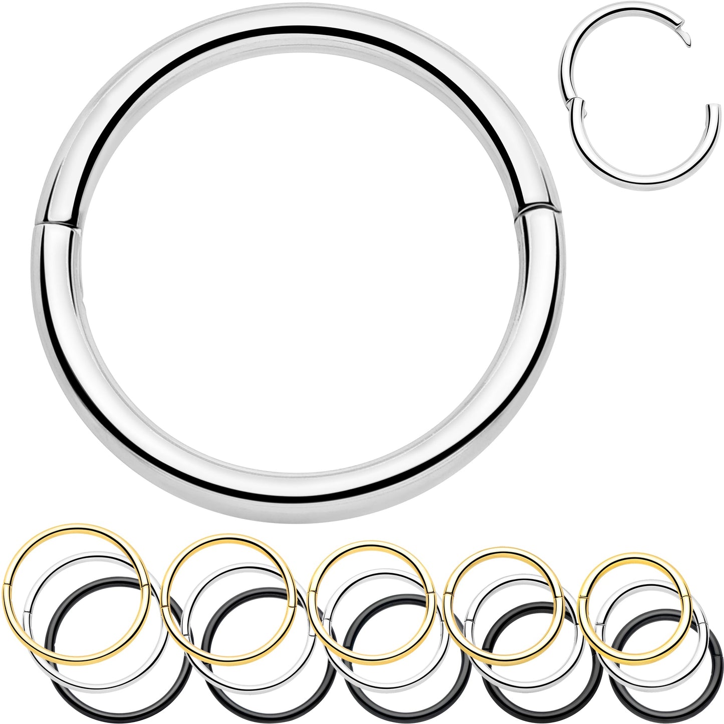 20G Implant Grade Titanium Half Closure Hinged Segment Ring