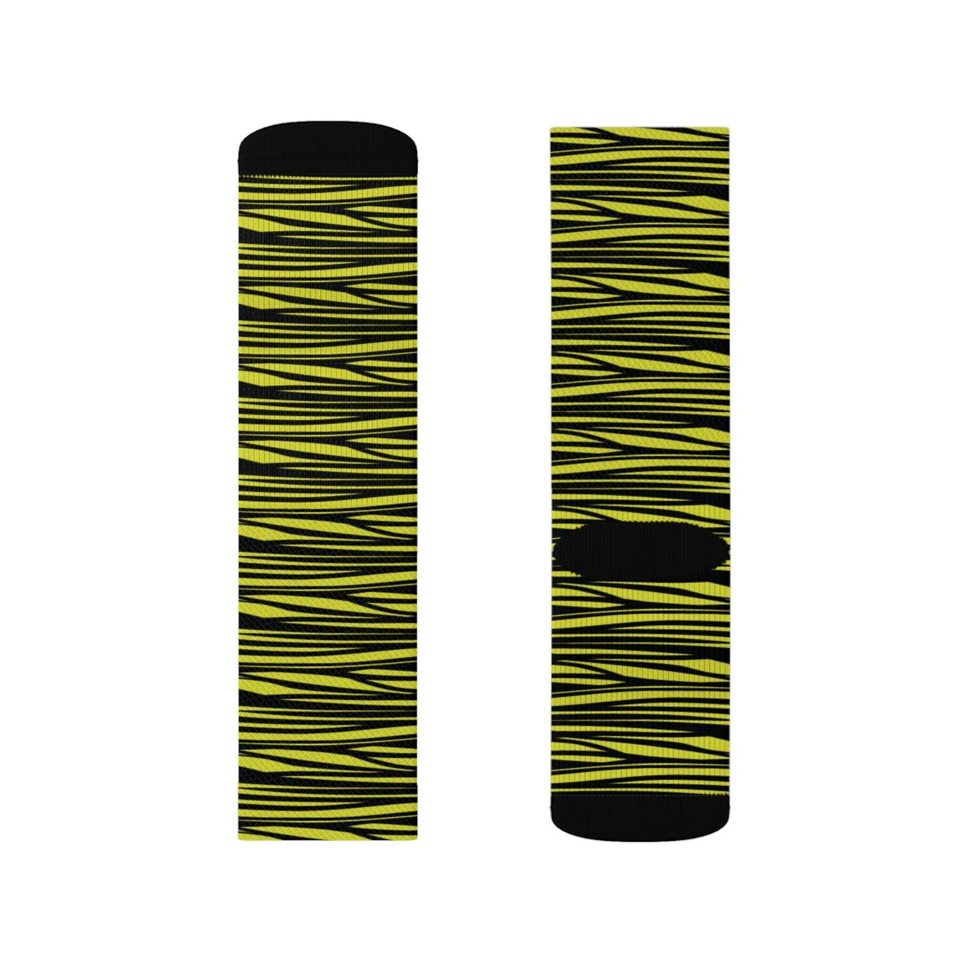 Black Yellow Sublimation Socks - Lizard Vigilante