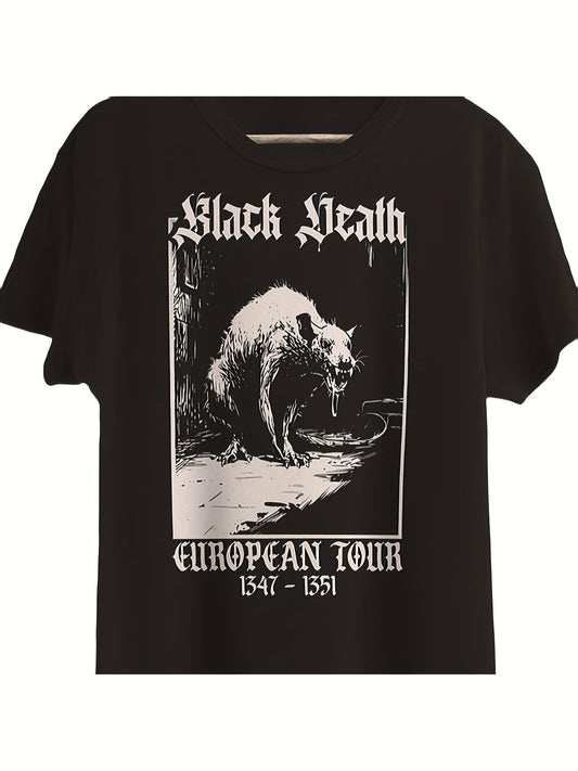 Limited Edition Black Death European Tour T-Shirt - Exclusive Collector's Item - Premium  from Lizard Vigilante - Just $21.99! Shop now at Lizard Vigilante