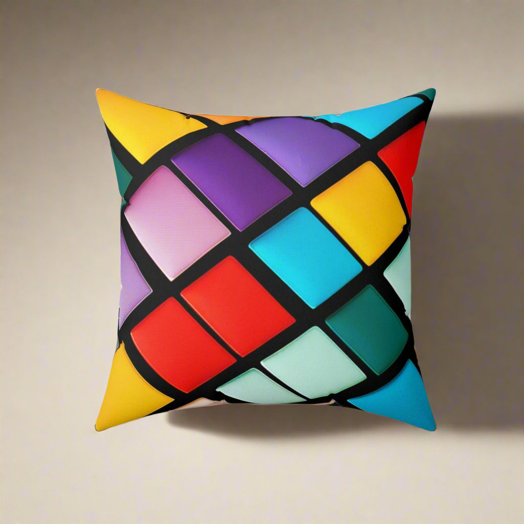 80s Buttons Spun Polyester Square Pillow - Lizard Vigilante