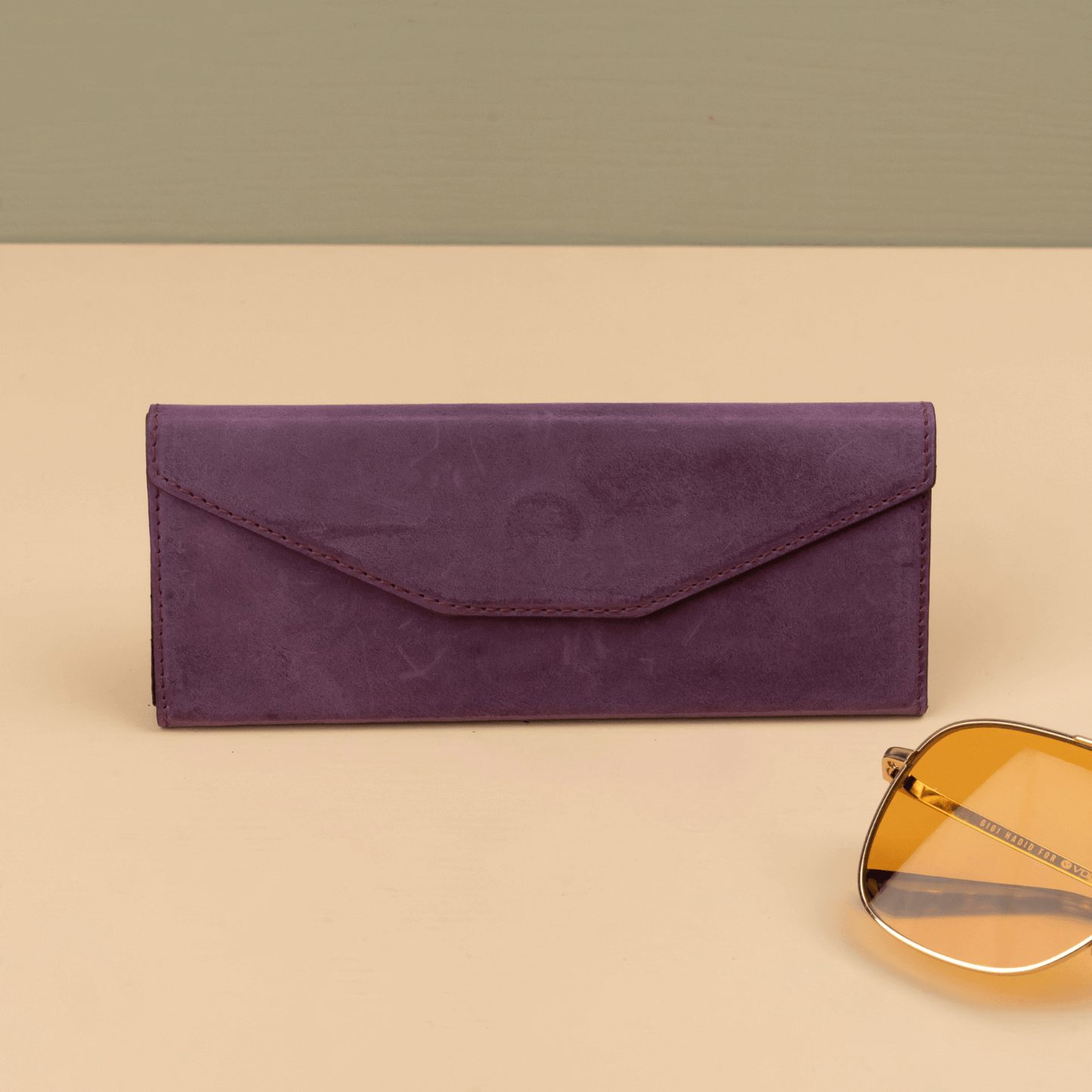 Luxury Leather Sunglasses Case - Purple - Louisville