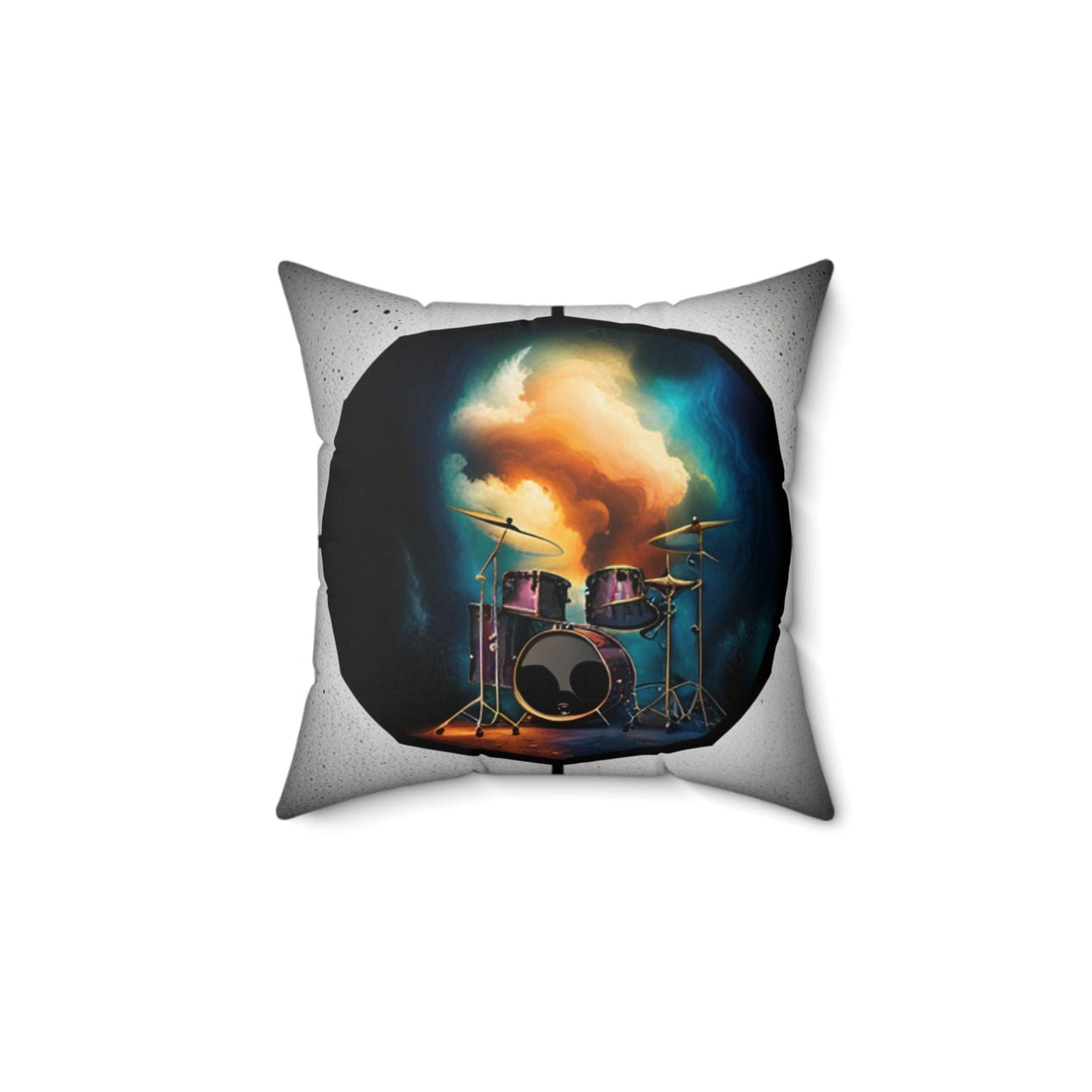 Concert Drums Spun Polyester Square Pillow - Lizard Vigilante