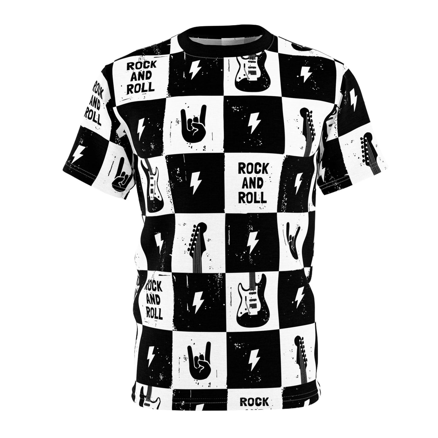 Rock And Roll Squares Unisex Cut & Sew Tee - Lizard Vigilante