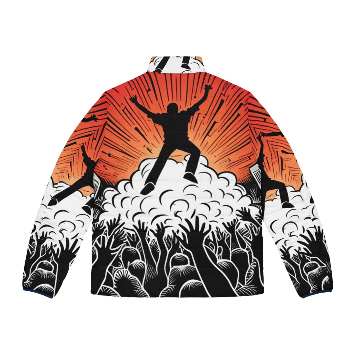 Metal Concert Men's Puffer Jacket - Lizard Vigilante