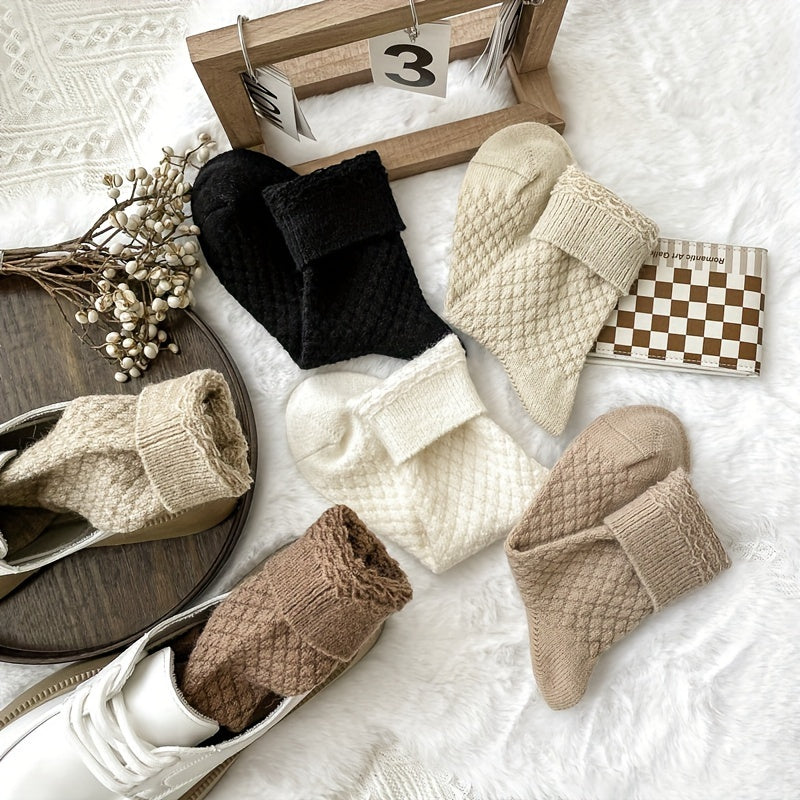 Women’s Plaid Fuzzy Socks - 6-Pair Value Pack | Comfortable, Stretchy, & Chic Mid-Tube Hosiery