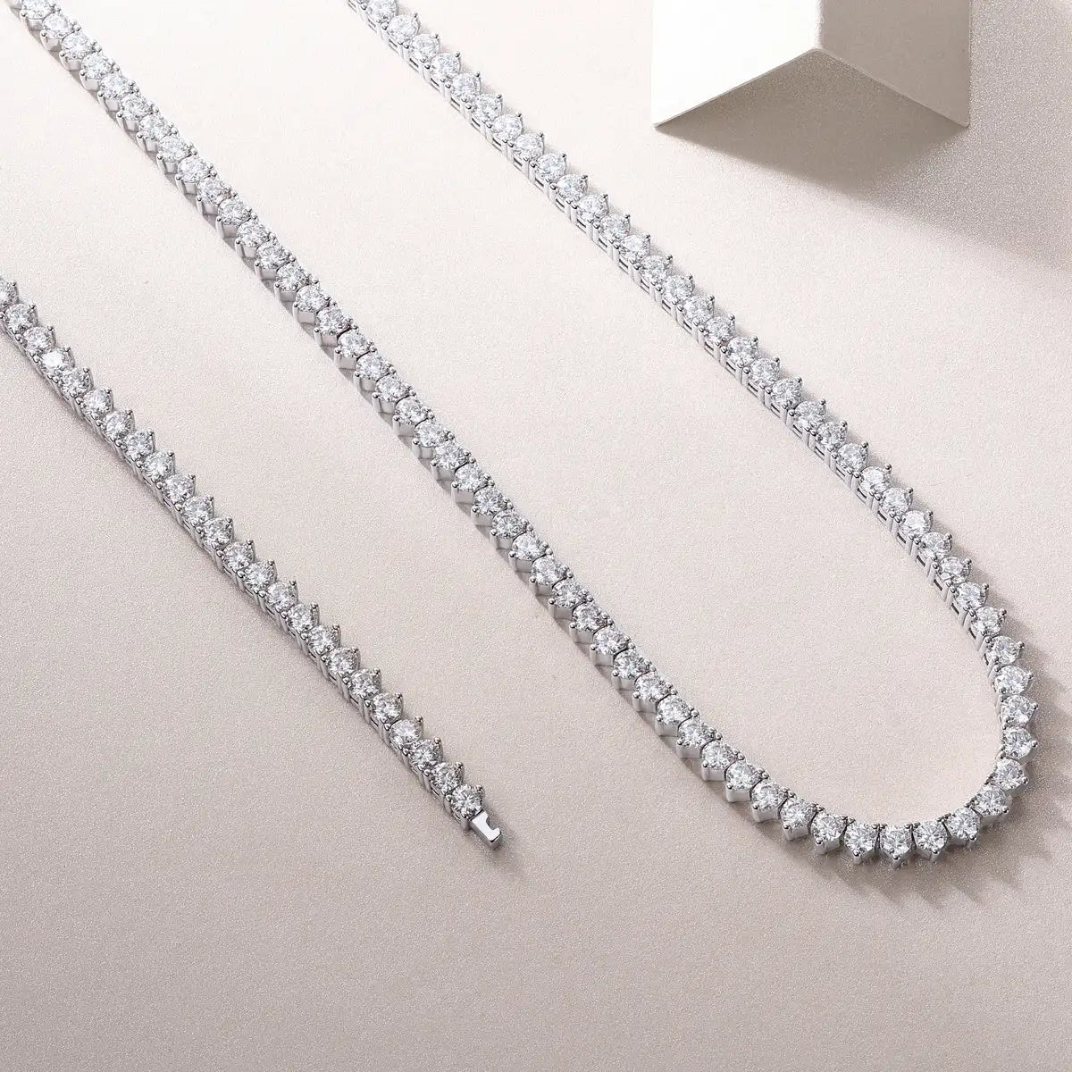 Solitude Luxury Fashion Set Mosan Diamond S925 Silver Necklace Rivaling Natural Diamonds