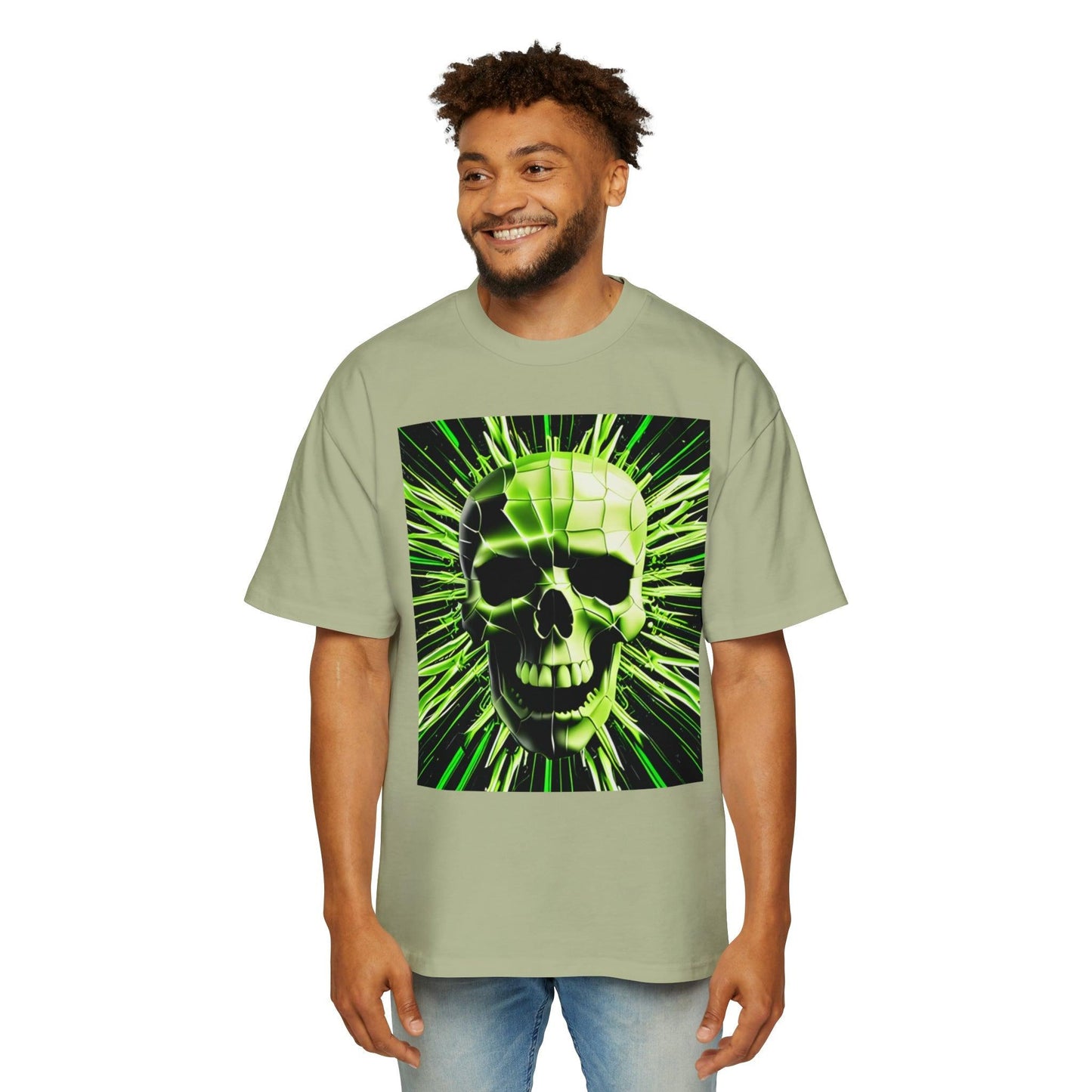 Skull Cracks Men's Heavy Oversized Tee - Lizard Vigilante