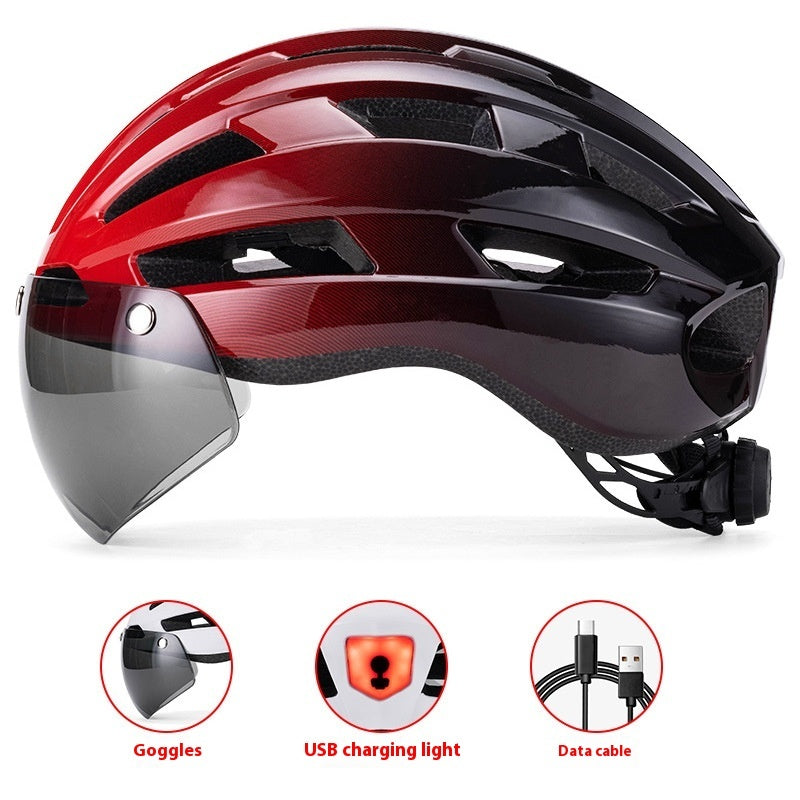 Magnetic Suction Goggles Unisex Mountain Highway Color Changing Cycling Bicycle Helmet