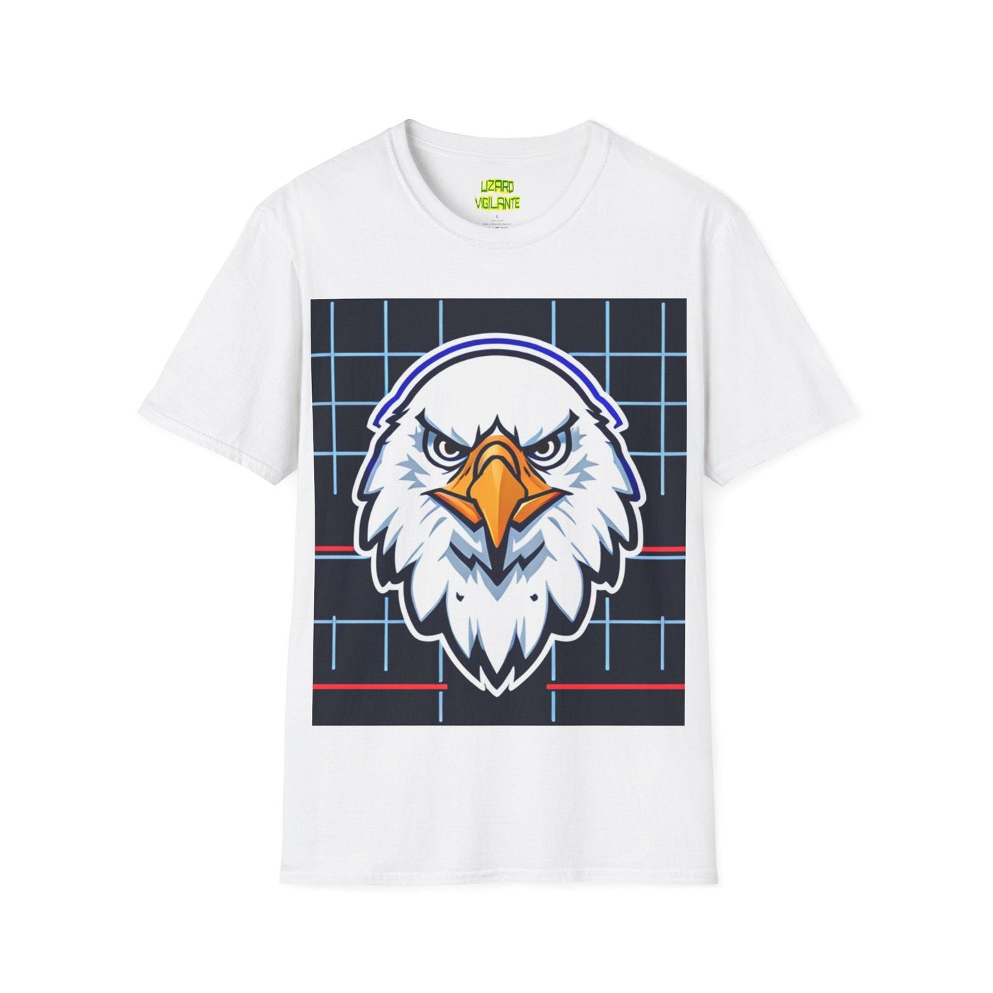 Bald Eagle Grid Graphic Unisex Softstyle T-Shirt - Lizard Vigilante