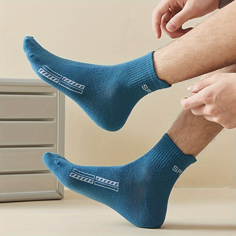 50 Pairs Of Men's Mid Crew Sport Socks, Sweat-absorbing Comfy Breathable Socks For Men's Basketball Training, Running Outdoor Activities