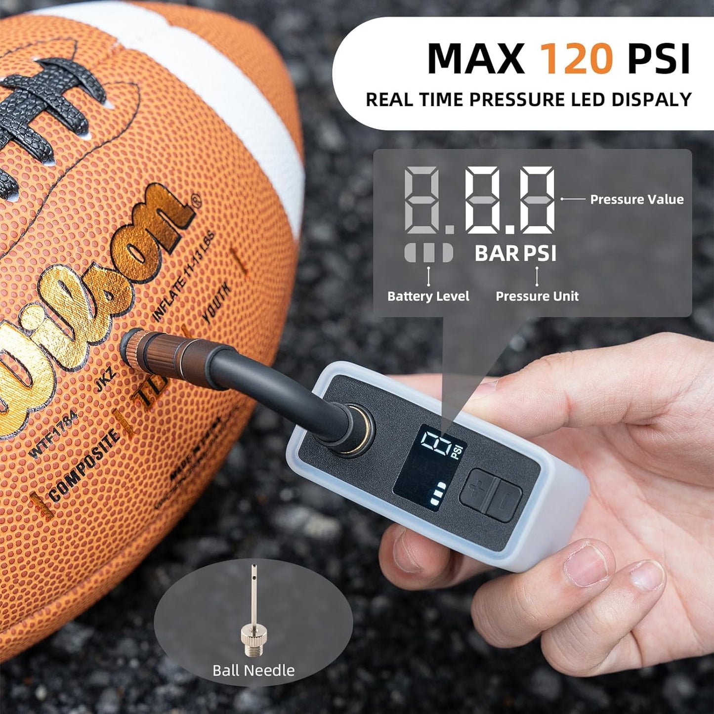 AS1 Pro Mini Electric Air Bike Tire Pump 120PSI