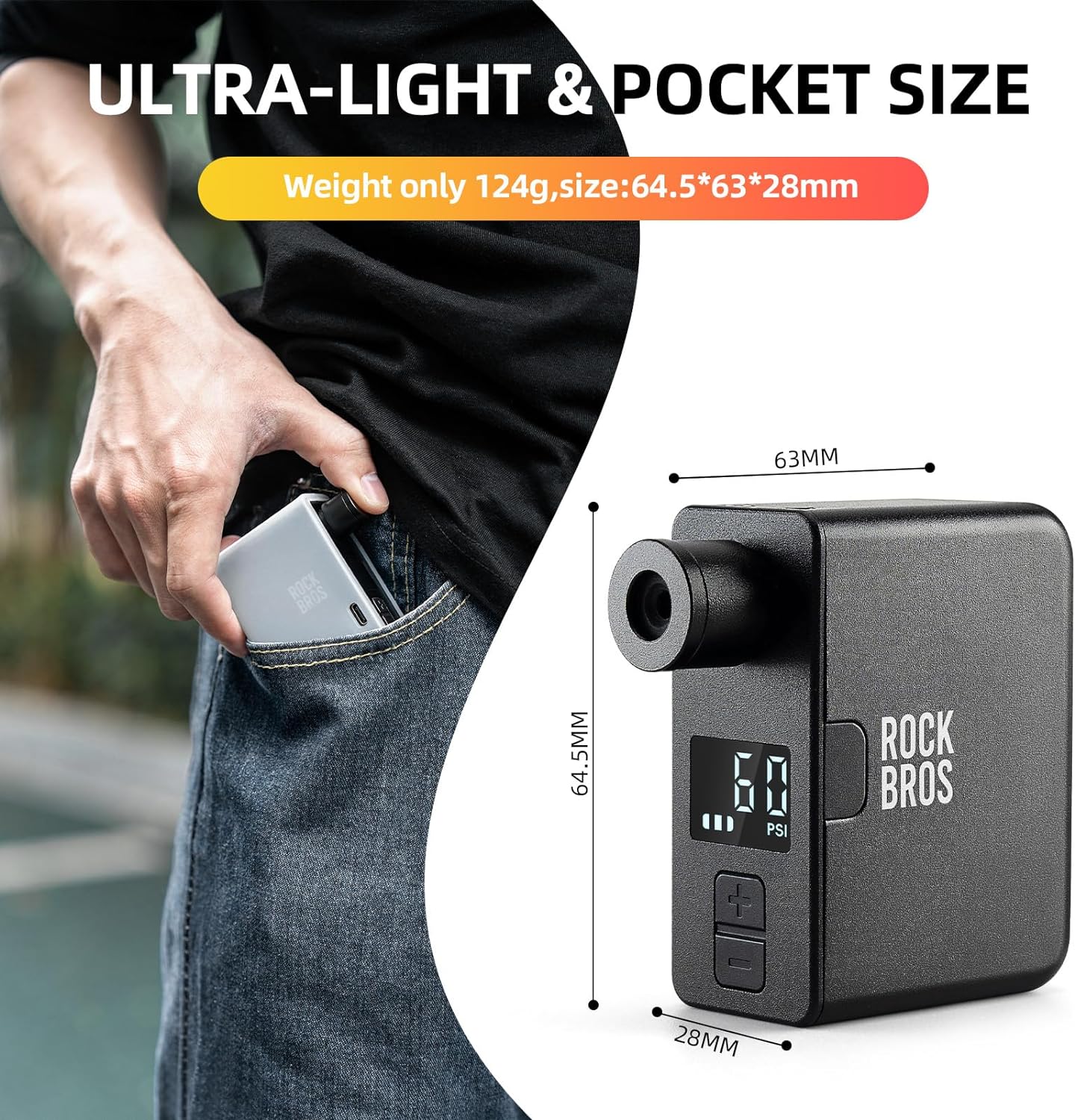 AS1 Pro Mini Electric Air Bike Tire Pump 120PSI