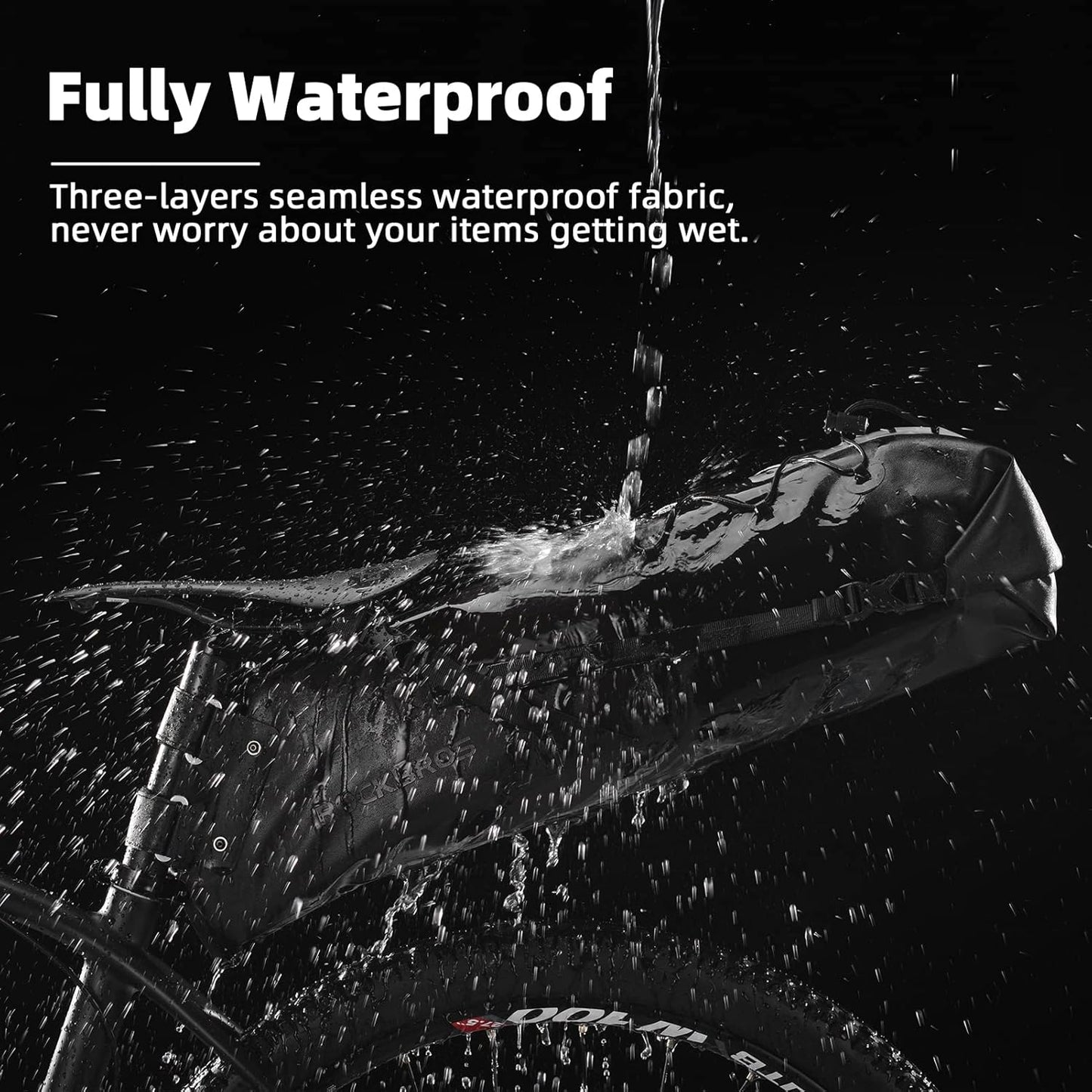 ROCKBROS Waterproof Bikepacking Saddle Bag 14L Adjustable Capacity Easy Install