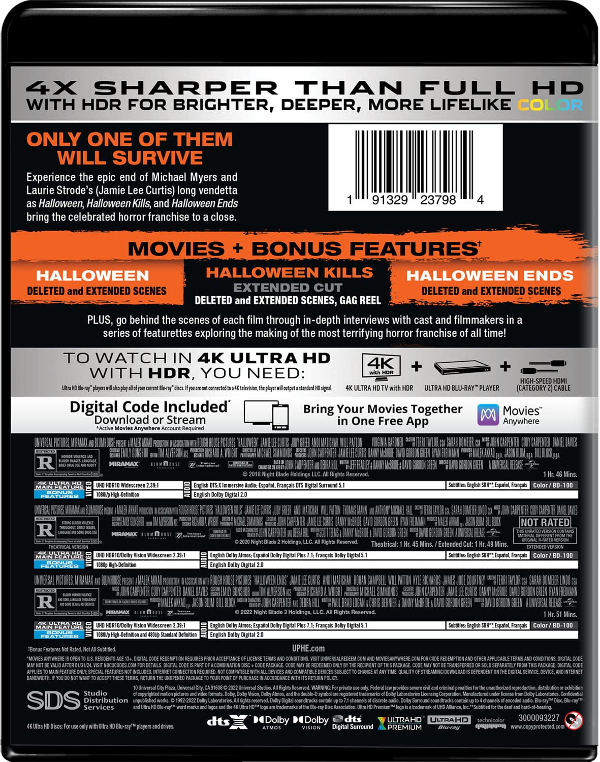 Halloween Trilogy (Halloween / Halloween Kills / Halloween Ends) [4K Ultra HD + Digital]