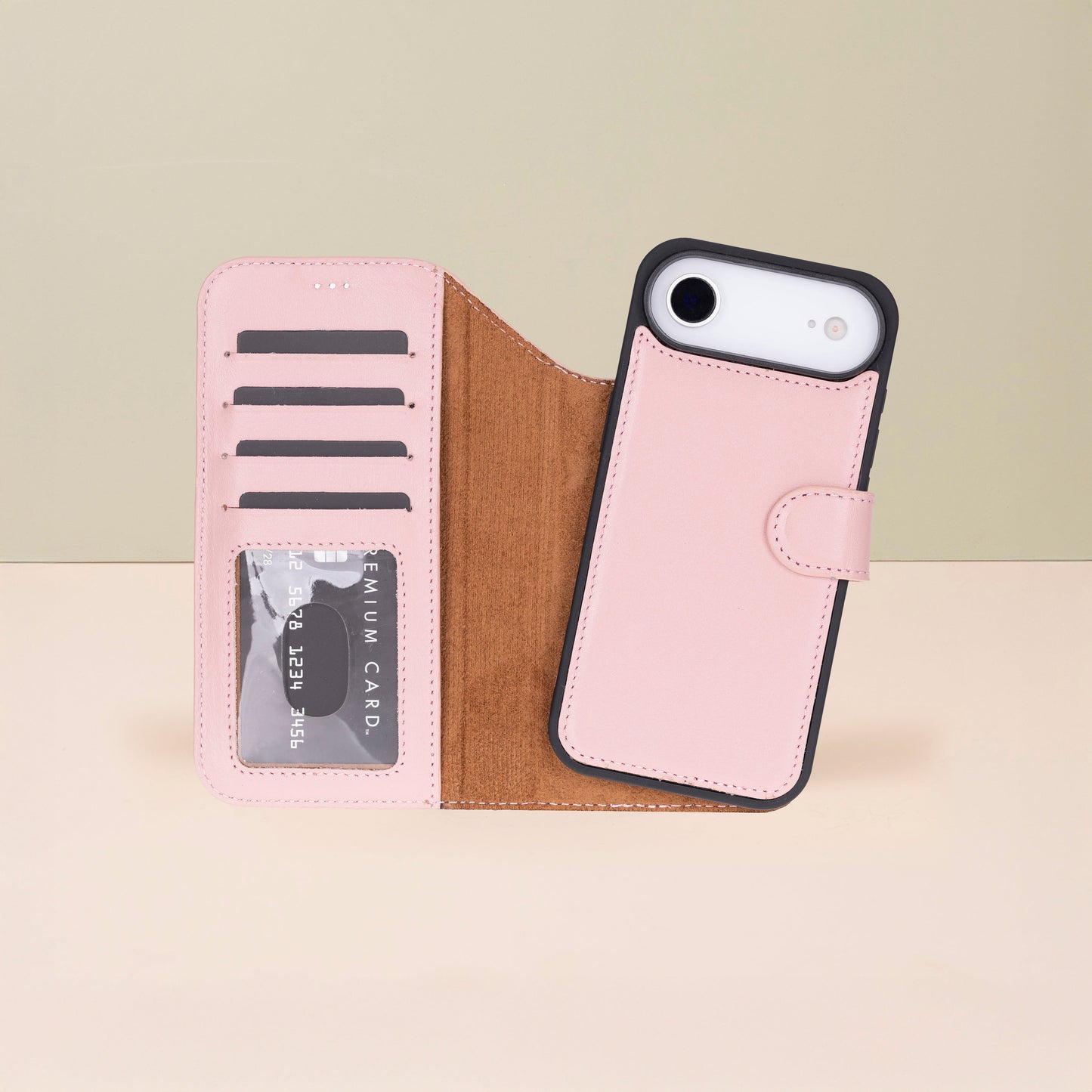 Premium Leather iPhone Air Wallet Case – Pink - Austin