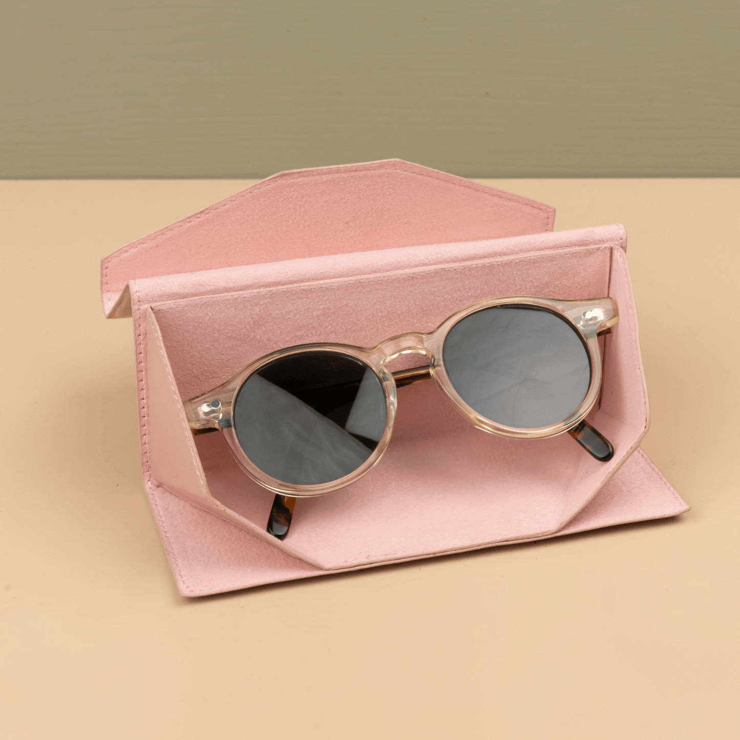 Luxury Leather Sunglasses Case - Pink - Louisville
