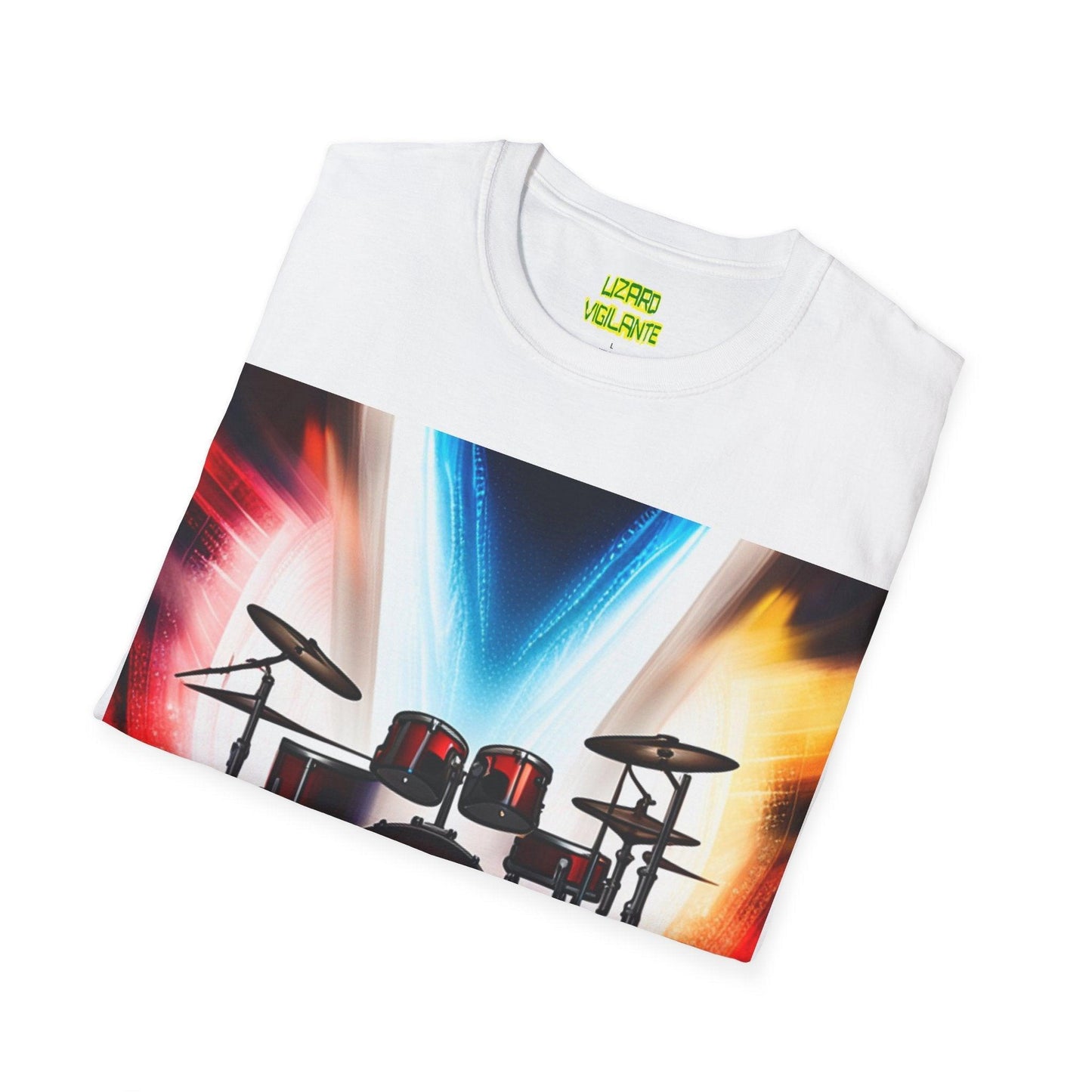 Rock Concert Drums Unisex Softstyle T-Shirt - Lizard Vigilante