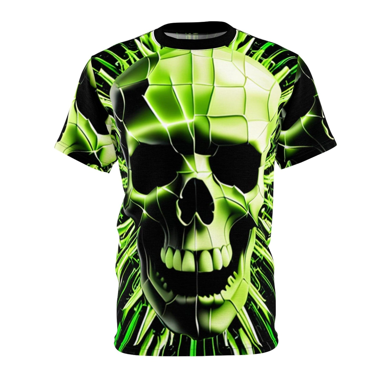 Skull Cracks Unisex Cut & Sew Tee (AOP) - Lizard Vigilante