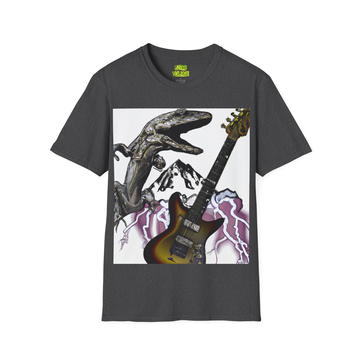 Lizard Vigilante Over Revolver Unisex Softstyle T-Shirt - Lizard Vigilante