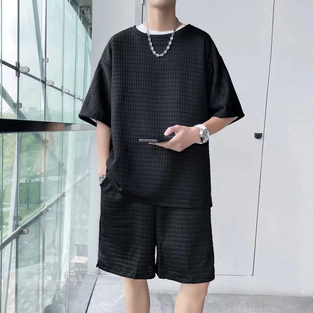 Loose Short Sleeve T-shirt Shorts Trendy Handsome Casual Two-piece Suit