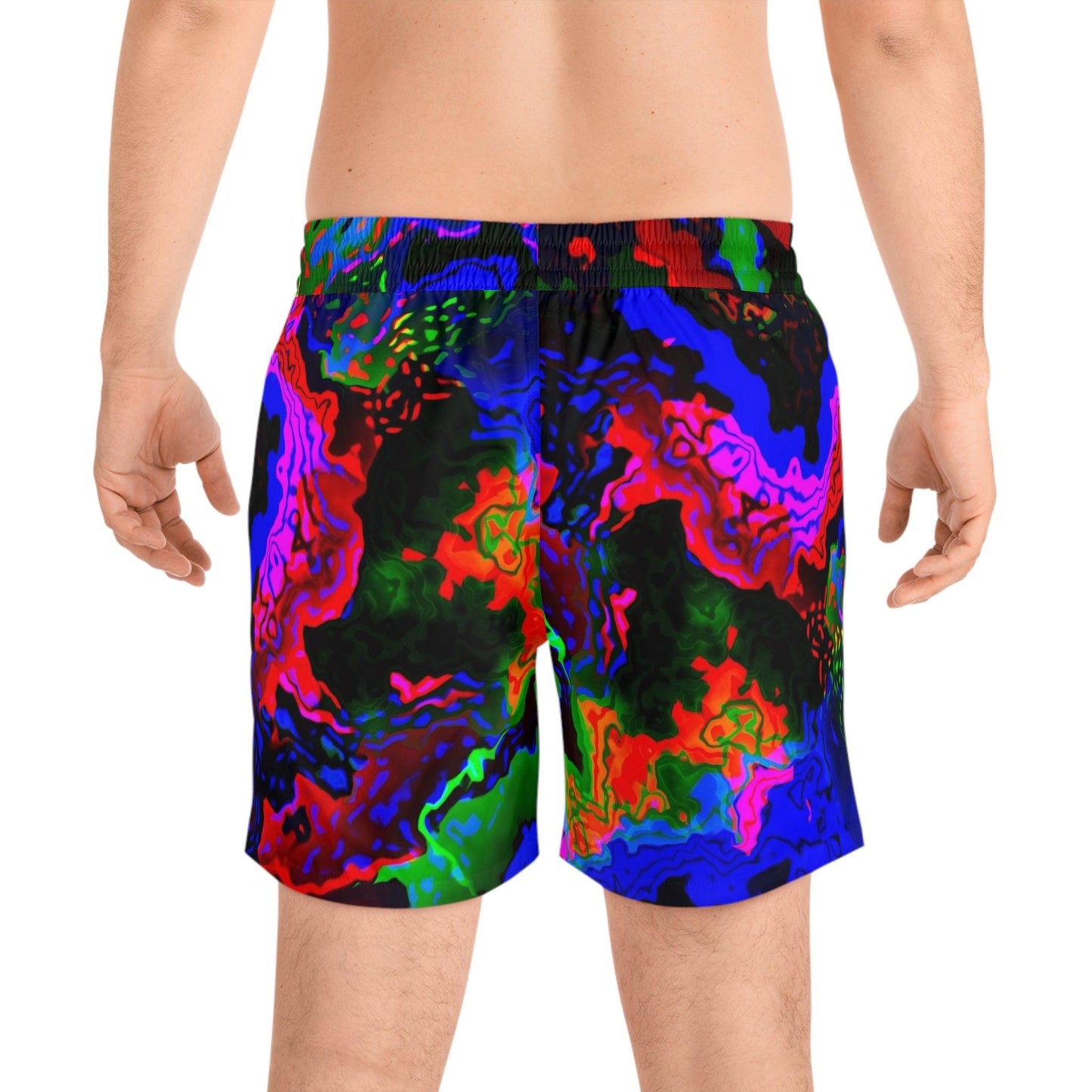 Rainbow in the Darkness Men's Mid-Length Swim Shorts - Lizard Vigilante