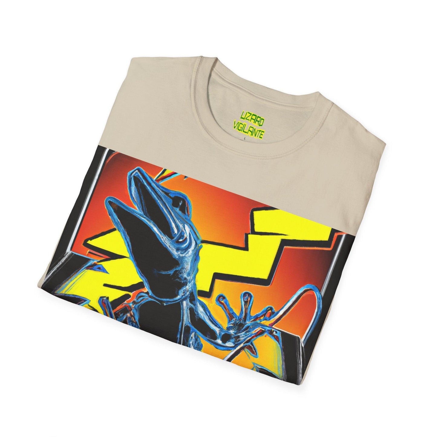 Lizard Lightning Graphical Unisex Softstyle T-Shirt - Lizard Vigilante