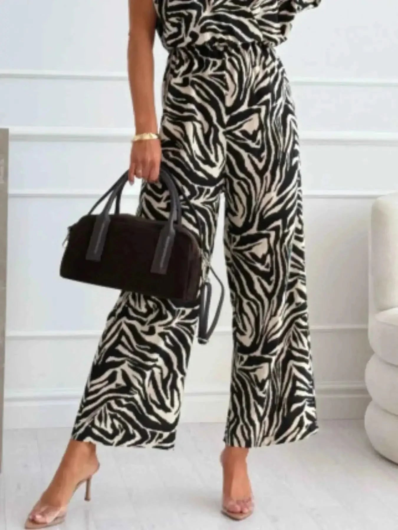 Animal Print : Wide Leg Jumpsuit