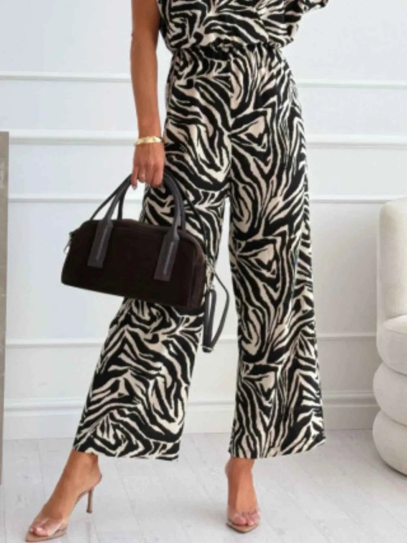 Animal Print : Wide Leg Jumpsuit