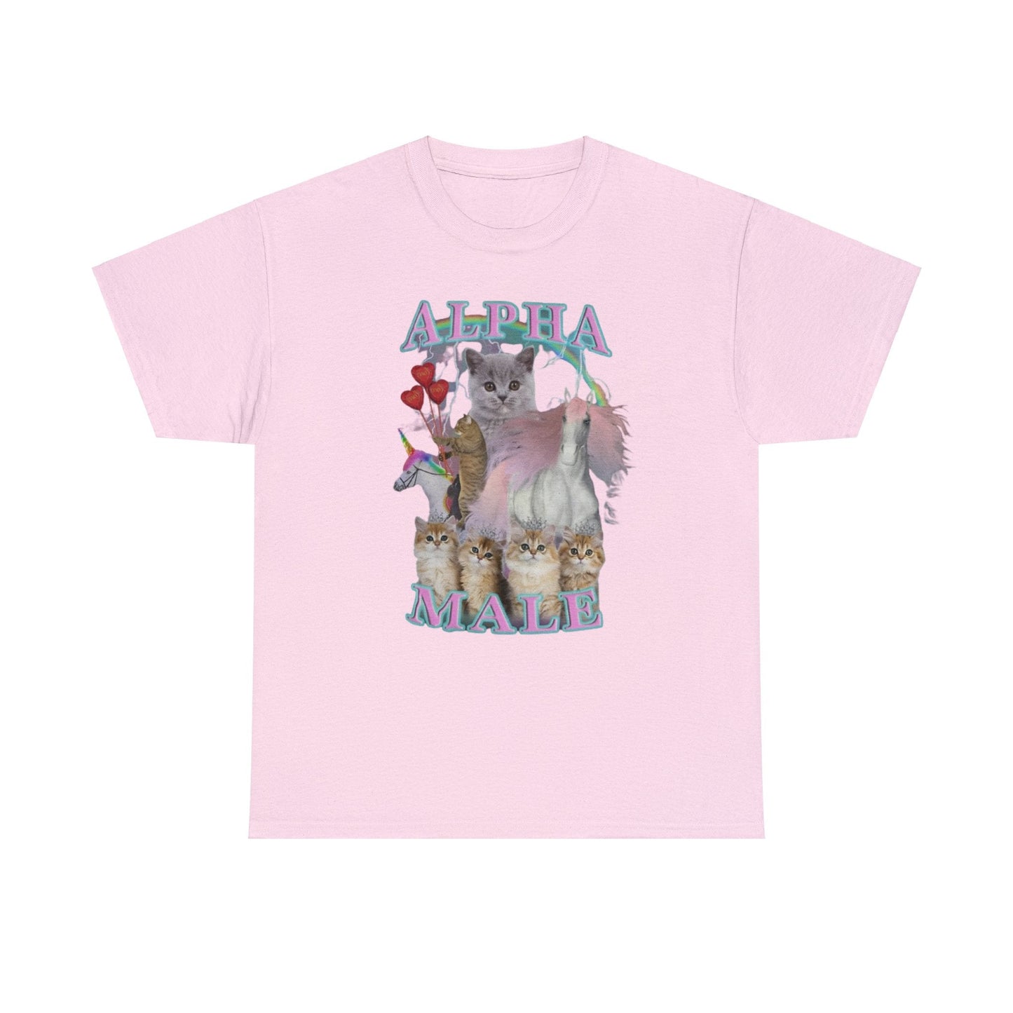 Alpha Male Shirt with Cats and Unicorns – Funny Meme T-Shirt for Humor Fans