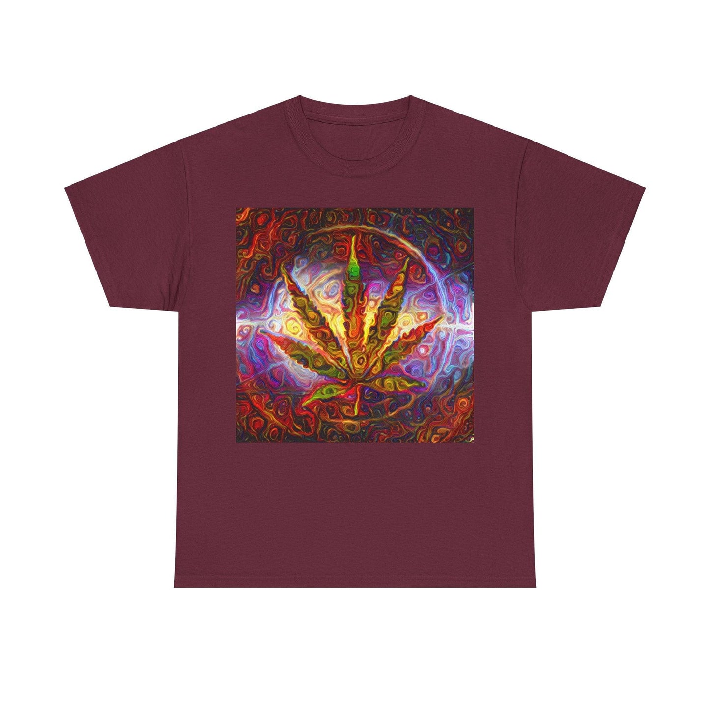 Psychedelic Pot Leaf Unisex Heavy Cotton Tee - Lizard Vigilante